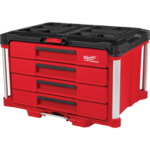 Boîte &agrave; outils avec 4 tiroirs PackOut, 16-3/10" x 22-1/5" x 14-3/10", Rouge Helyx Safety & Industrial Supplies
