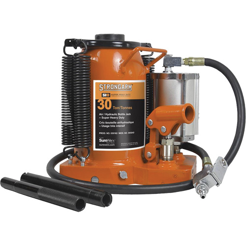 Crics &agrave; bouteille &agrave; air comprim&eacute;, 30 tonne(s), Air comprim&eacute;/hydraulique Helyx Safety & Industrial Supplies