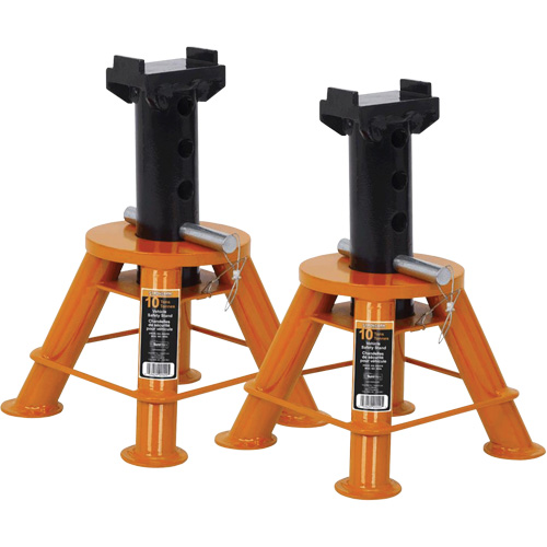 Low Profile Jack Stands, Locking Pin, 10 Tons Capacity, 17-1/3" - 11-1/8" H Helyx Safety & Industrial Supplies