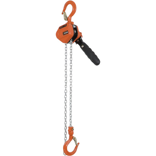 KLP-25-5 KLP Series Lever Chain Hoists, 5' Lift, 500 lbs. (0.25 tons) Capacity, Steel Chain Helyx Safety & Industrial Supplies
