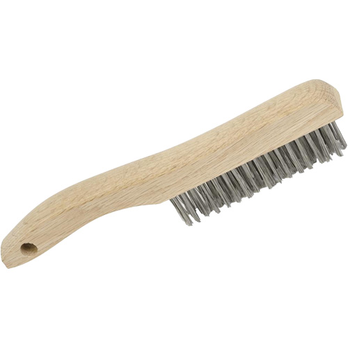 4SHSS Hand Scratch Brushes, Stainless Steel, 4 x 16 Wire Rows, 10" Long Helyx Safety & Industrial Supplies
