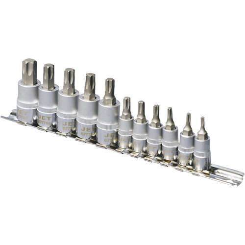 SS1438-11T Jeu de douilles chrom&eacute;es, Torx, Prise 1/4"/3/8", 10 mr Helyx Safety & Industrial Supplies