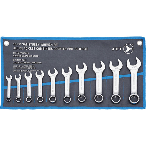SCWS-10S Stubby Wrench Sets, Combination, 10 Pieces, Imperial Helyx Safety & Industrial Supplies
