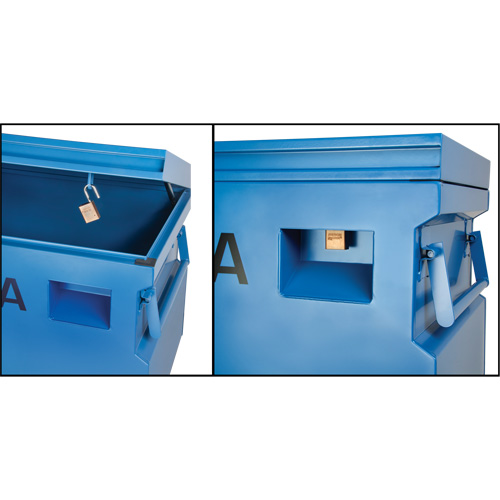 Coffre &agrave; outils de chantier, 60" x 24" x 27-1/2", Acier, Bleu Helyx Safety & Industrial Supplies