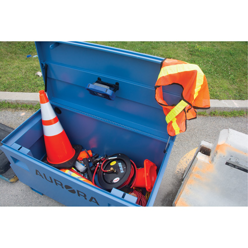 Coffre &agrave; outils de chantier, 60" x 24" x 27-1/2", Acier, Bleu Helyx Safety & Industrial Supplies