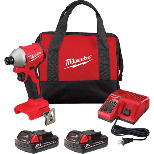 M18 Compact Brushless 3-Speed Hex Impact Driver Kit, Lithium-Ion, 18 V, 1/4" Chuck, 1700 in-lbs Torque Helyx Safety & Industrial Supplies