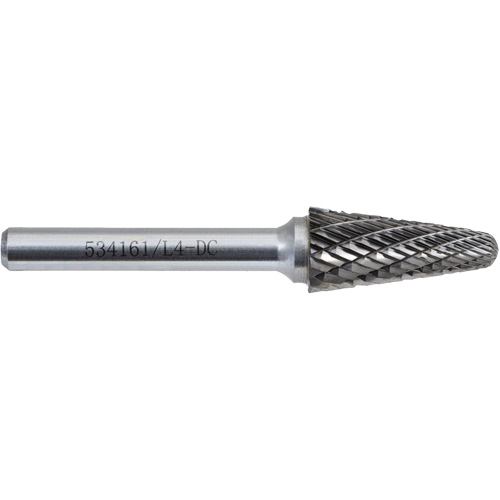 L4-DC JET-KUT Taper Shape Bur 9 (Radius End), 1/2" Dia. Helyx Safety & Industrial Supplies
