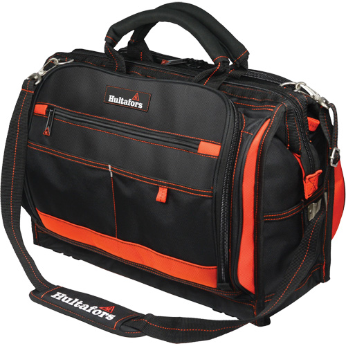 Porte-outils &agrave; compartiments multiples de 18", Polyester balistique, 50 pochettes, Noir/Rouge Helyx Safety & Industrial Supplies