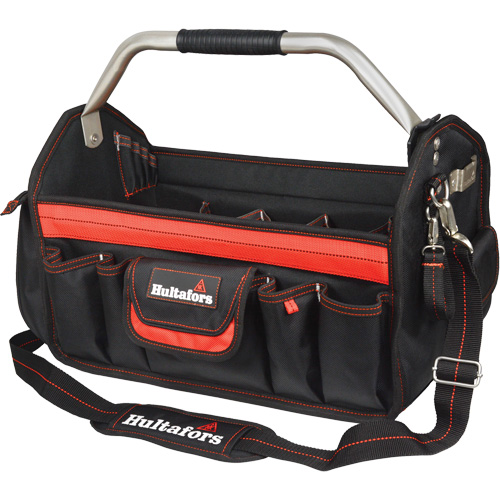 Porte-outils de 18" &agrave; dessus ouvert, Polyester balistique, Noir/Rouge Helyx Safety & Industrial Supplies