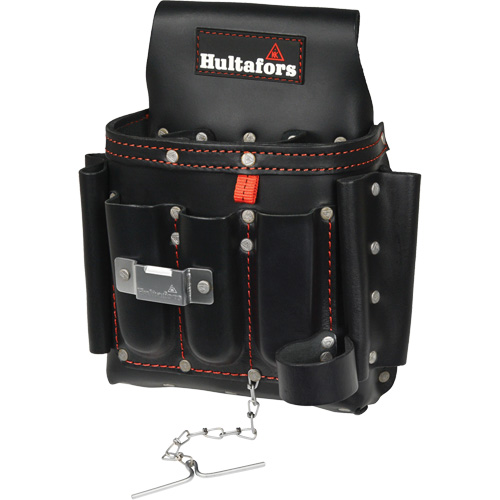 Pochette pour outils d'&eacute;lectricien, Cuir, 8 pochettes, Noir Helyx Safety & Industrial Supplies