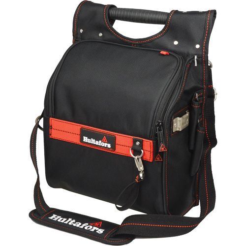 Zippered Professional Electrician's Tool Pouch, Ballistic Polyester, 19 Pockets, Black/Red Helyx Safety & Industrial Supplies