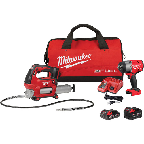 M18 Fuel HTIW with Friction Ring & Grease Gun Combo Kit, Lithium-Ion, 18 V Helyx Safety & Industrial Supplies