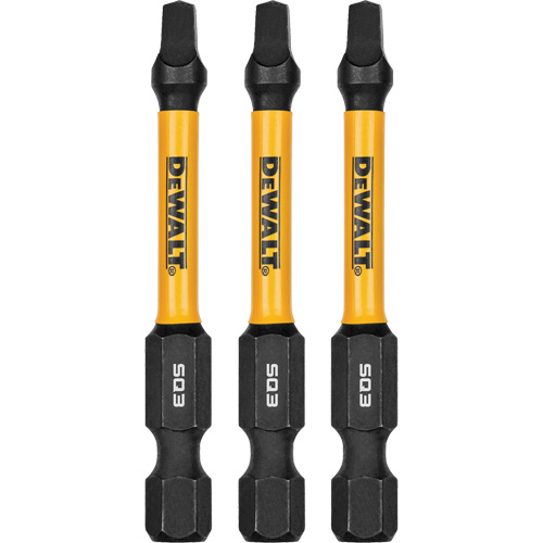 3-Piece FLEXTORQ&reg; Impact Screwdriving Bits, Square, #3, 1/4" Drive Helyx Safety & Industrial Supplies