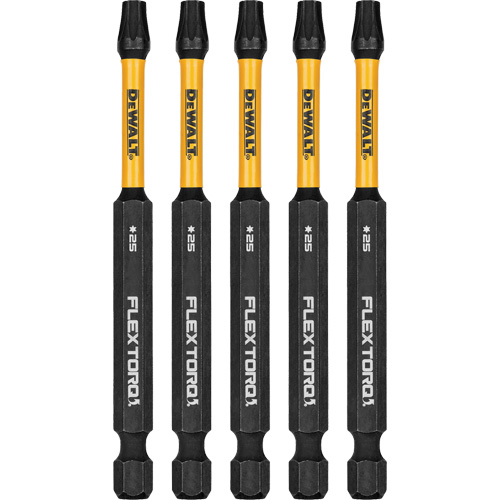 5-Piece FLEXTORQ&reg; Impact Screwdriving Bits, Torx, T-25, 1/4" Drive Helyx Safety & Industrial Supplies