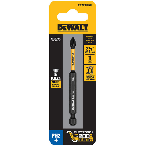 FLEXTORQ&reg; Impact Driver Bit, Phillips, #2 Tip, 1/4" Drive Size, 3-1/2" Length Helyx Safety & Industrial Supplies