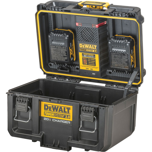 ToughSystem&reg; 2.0 20V Dual Port Charger, 14" x 15" x 9", Black/Yellow Helyx Safety & Industrial Supplies