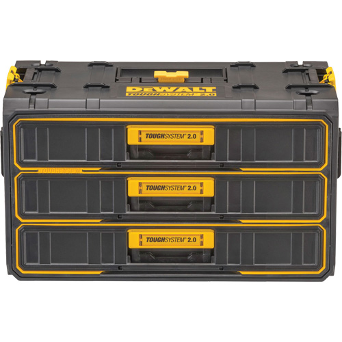 ToughSystem&reg; 2.0 Three-Drawer Unit, 21-4/5" x 12-3/10" x 12-3/5", Black/Yellow Helyx Safety & Industrial Supplies