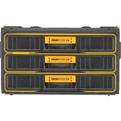ToughSystem&reg; 2.0 Three-Drawer Unit, 21-4/5" x 12-3/10" x 12-3/5", Black/Yellow Helyx Safety & Industrial Supplies