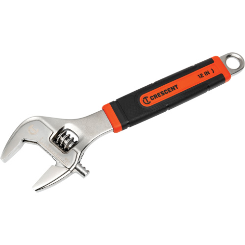 Adjustable Wrench, 12" L, 46 mm/3-1/5" Max Width, Chrome/Polished Helyx Safety & Industrial Supplies
