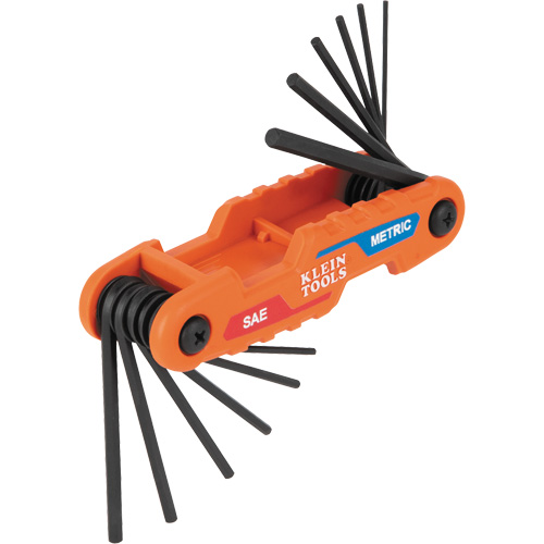 Compact Folding Hex Key Set, 12 Pcs., Metric & Imperial Helyx Safety & Industrial Supplies