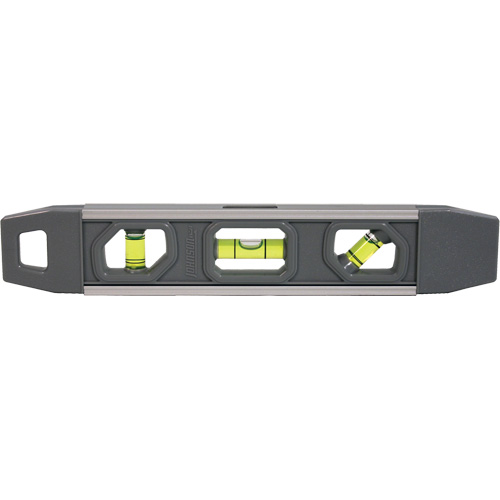 Torpedo Level, 9" L, Aluminum, 3 Vials, Magnetic Helyx Safety & Industrial Supplies