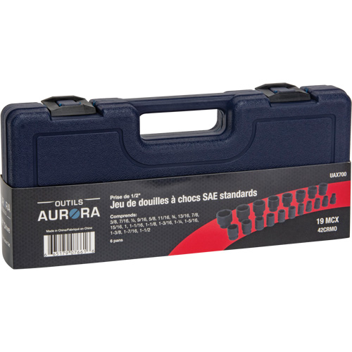Jeu de douilles SAE, 19 Mcx, Chocs, Prise de 1/2" Helyx Safety & Industrial Supplies