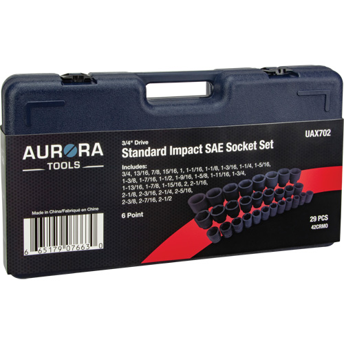 SAE Socket Set, 29 Pcs, Impact, 3/4" Drive Size Helyx Safety & Industrial Supplies
