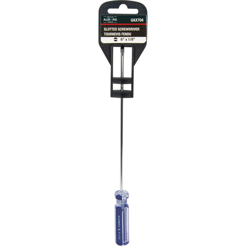 Blue Transparent Striped Slotted Screwdriver, 1/8" Tip, Round, Plastic Handle Helyx Safety & Industrial Supplies