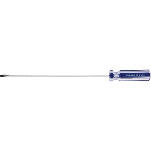 Blue Transparent Striped Slotted Screwdriver, 1/8" Tip, Round, Plastic Handle Helyx Safety & Industrial Supplies