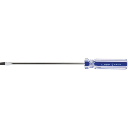 Blue Transparent Striped Slotted Screwdriver, 3/16" Tip, Round, Plastic Handle Helyx Safety & Industrial Supplies