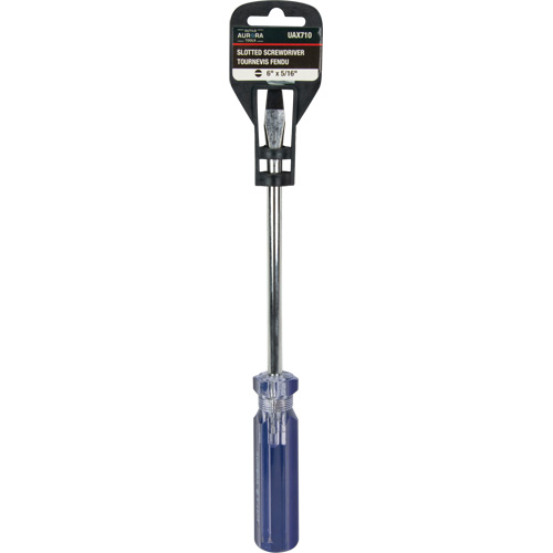 Blue Transparent Striped Slotted Screwdriver, 5/16" Tip, Round, Plastic Handle Helyx Safety & Industrial Supplies