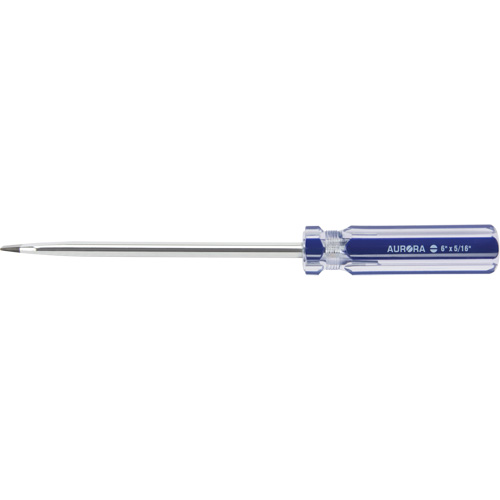 Blue Transparent Striped Slotted Screwdriver, 5/16" Tip, Round, Plastic Handle Helyx Safety & Industrial Supplies