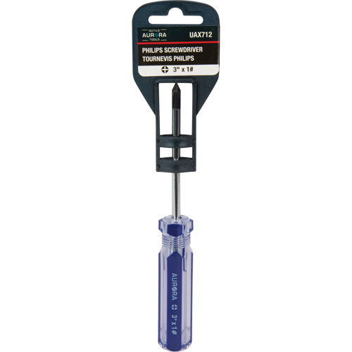 Blue Transparent Striped Philips Screwdriver, #1, Plastic Handle Helyx Safety & Industrial Supplies