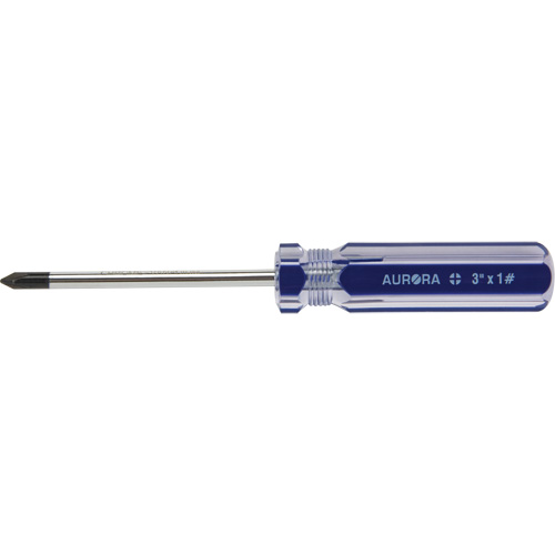 Blue Transparent Striped Philips Screwdriver, #1, Plastic Handle Helyx Safety & Industrial Supplies