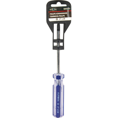 Tournevis Philips bleu transparent avec bandes, #2, Prise Plastique Helyx Safety & Industrial Supplies