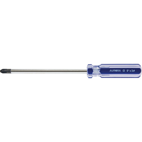 Tournevis Philips bleu transparent avec bandes, #3, Prise Plastique Helyx Safety & Industrial Supplies