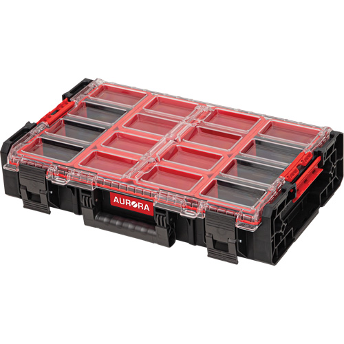 Arx&reg; X-Large Organizer with Short Bins, 23" x 15-1/5" x 5", Black Helyx Safety & Industrial Supplies