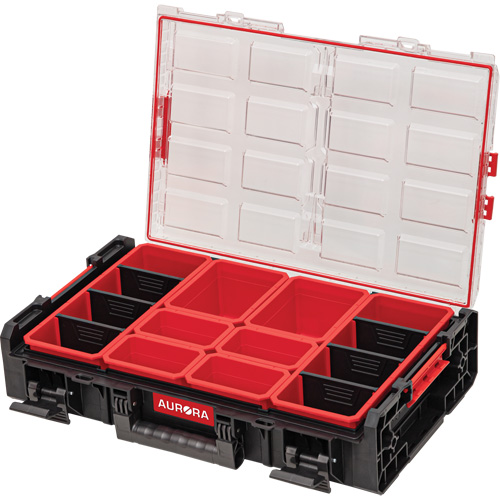 Arx&reg; X-Large Organizer with Short Bins, 23" x 15-1/5" x 5", Black Helyx Safety & Industrial Supplies