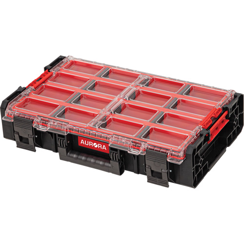 Arx X-Large Organizer with Long Bins, 23" x 15-1/5" x 5", Black Helyx Safety & Industrial Supplies
