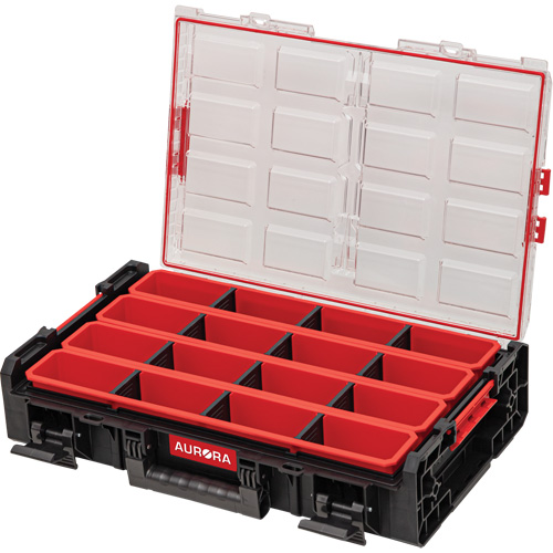 Arx X-Large Organizer with Long Bins, 23" x 15-1/5" x 5", Black Helyx Safety & Industrial Supplies