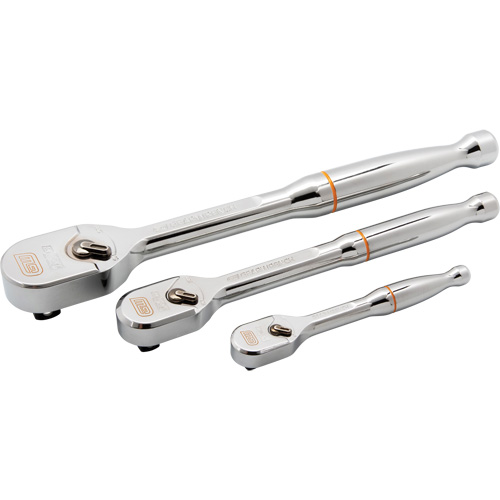Ensemble de rochet &agrave; t&ecirc;te en goutte enti&egrave;rement polie avec prises 1/4", 3/8" & 1/2" 120XP Helyx Safety & Industrial Supplies