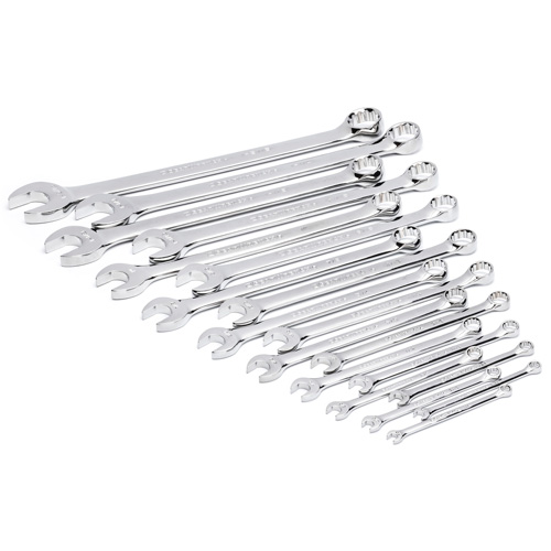 Jeu de cl&eacute;s mixtes SAE et longues &agrave; 12 pans dans un plateau de rangement en mousse, Ouverte, 19 morceaux, Imp&eacute;rial Helyx Safety & Industrial Supplies