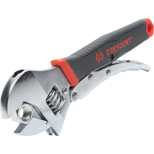 Locking Adjustable Dual Material Wrench, 10" L, 2-18/25" Max Width, Chrome/Polished Helyx Safety & Industrial Supplies