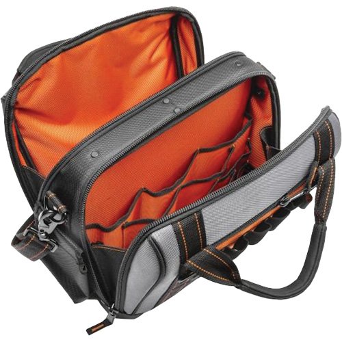 Sac ouvert de 14" pour outils d'ouvrier, Polyester, 32 pochettes, Noir/Gris Helyx Safety & Industrial Supplies