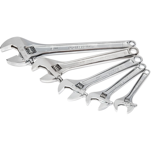 Jeu de cl&eacute;s chrom&eacute;es, Ajustable, 5 morceaux, Imp&eacute;rial et m&eacute;trique Helyx Safety & Industrial Supplies