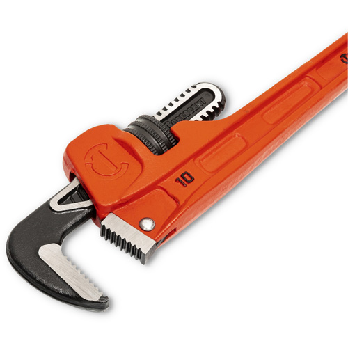 SLIM JAW Pipe Wrench, 1-9/10" Jaw Capacity, 10" Long, Powder Coated Finish, Non-Ergonomic Handle Helyx Safety & Industrial Supplies