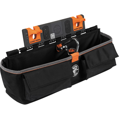 Bucket Work CentreS-Hook Large Pouch Module, Nylon, 3 Pockets, Black/Orange Helyx Safety & Industrial Supplies
