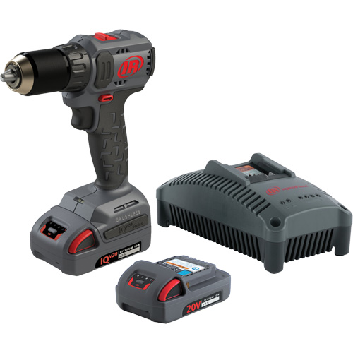 Cordless Compact Drill Driver Kit, Lithium-Ion, 20 V, 1/2" Chuck, 37 ft-lbs Torque Helyx Safety & Industrial Supplies