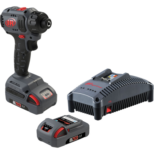Cordless Compact Screwdriver Kit, 1/4", 37 ft-lbs Max. Torque, 20 V, Lithium-Ion Helyx Safety & Industrial Supplies