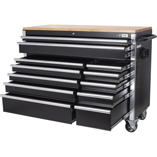 HDRC5212 Armoire mobile de s&eacute;rie HD, 12 tiroirs, 51-1/4" la x 21" p x 40-3/10" h, Noir Helyx Safety & Industrial Supplies